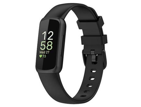 Correa para Fitbit Inspire3 Correa de reloj de silicona de color sólido negro VENISYMLIS