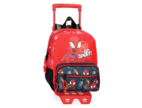 Mochila com Trolleys MARVEL Go Spidey (Poliéster - Rojo - 23 x 28 x 10 cm)