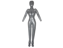 Figura Inflable Femenina De Cuerpo Entero Con Brazos Para Escaparate, 170 Cm, Pvc Plateado.
