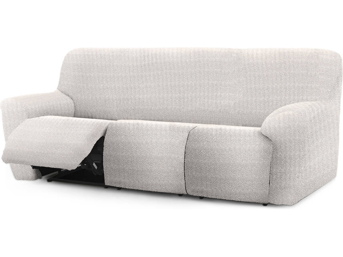 Funda de Sofá Relax Extensible 3 Plazas x 3 EYSA Premium Jaz Tejido Multielástico (200-260 cm - Poliéster y Algodón - Crudo)