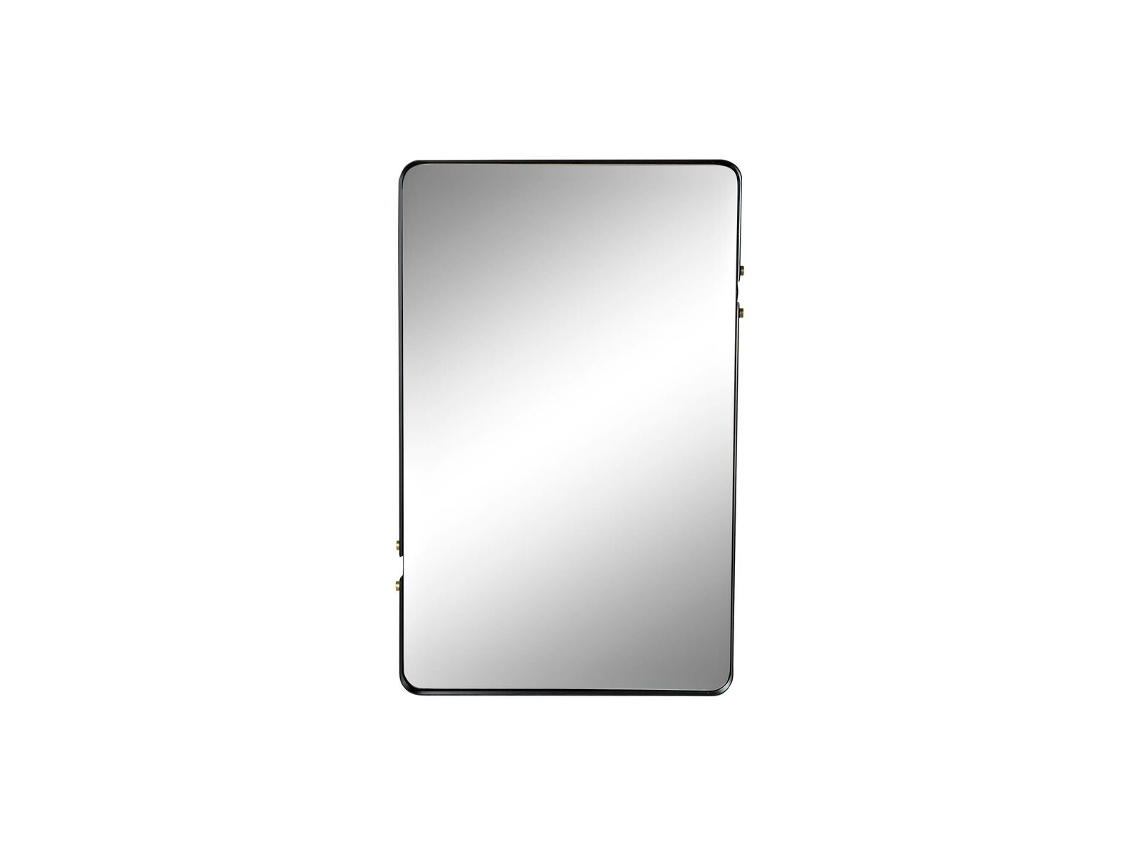 Espejo de pared DKD Home Decor Espejo Negro Dorado Metal (52 x 4 x 82 cm)