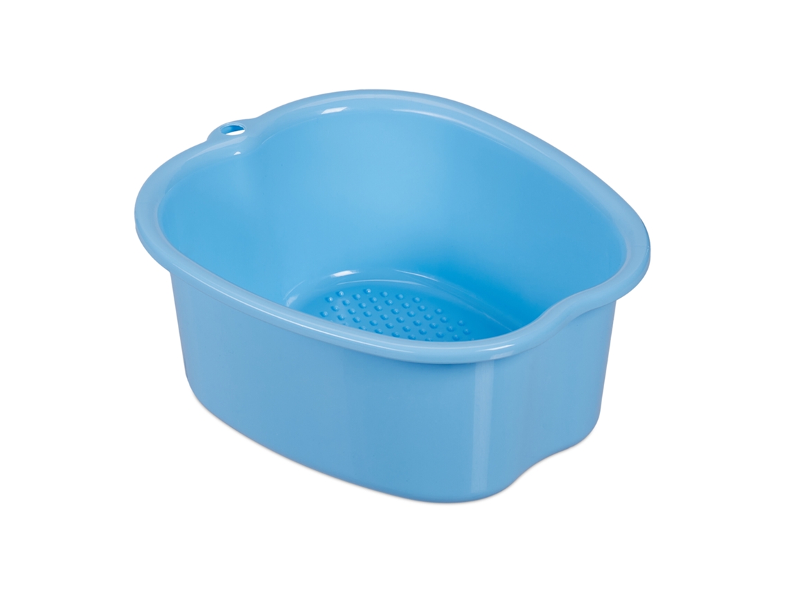 Banheira De Pés Relaxdays, Recipiente Para Banho, Plástico, Axlxp: 15 X 33 X 38 Cm, Azul