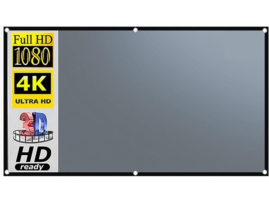 Pantalla De Proyección Portátil Para Películas, Pantalla De Proyección Metálica Antiluz 16:9 De 84 100 120 130