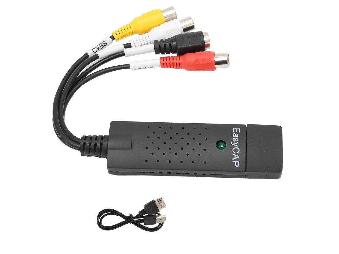 Placa De Captura Usb2.0 4-canal Com Adaptador De Áudio E Vídeo Para Dvd Vhs Windows