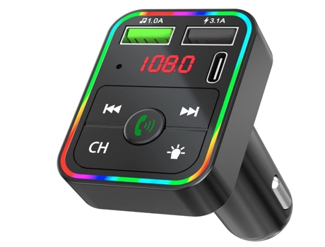 Transmisor FM para automóvil, Bluetooth inalámbrico 5.0 Reproductor de MP3 Adaptador de radio Kit para automóvil, PD3.0 Tipo C 20W QC3.0 Cargador C...