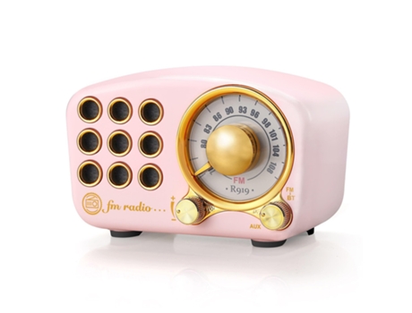 Vintage-Greadio Fm Radio Altavoz Bluetooth con Estilo Clásico Antiguo Potentes Graves Mejora Volumen Altorosa BISBISOUS