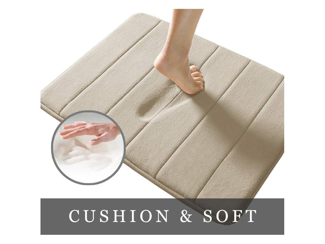 2026-tapete De Baño De Espuma De Memoria 15.5"x23" Antideslizante Absorbente Suave Lavable En Máquina Caqui