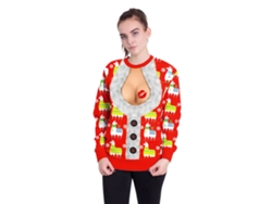 Rebe-moletom de manga comprida com gola redonda e estampas divertidas, estilo casual, para Natal4 XL