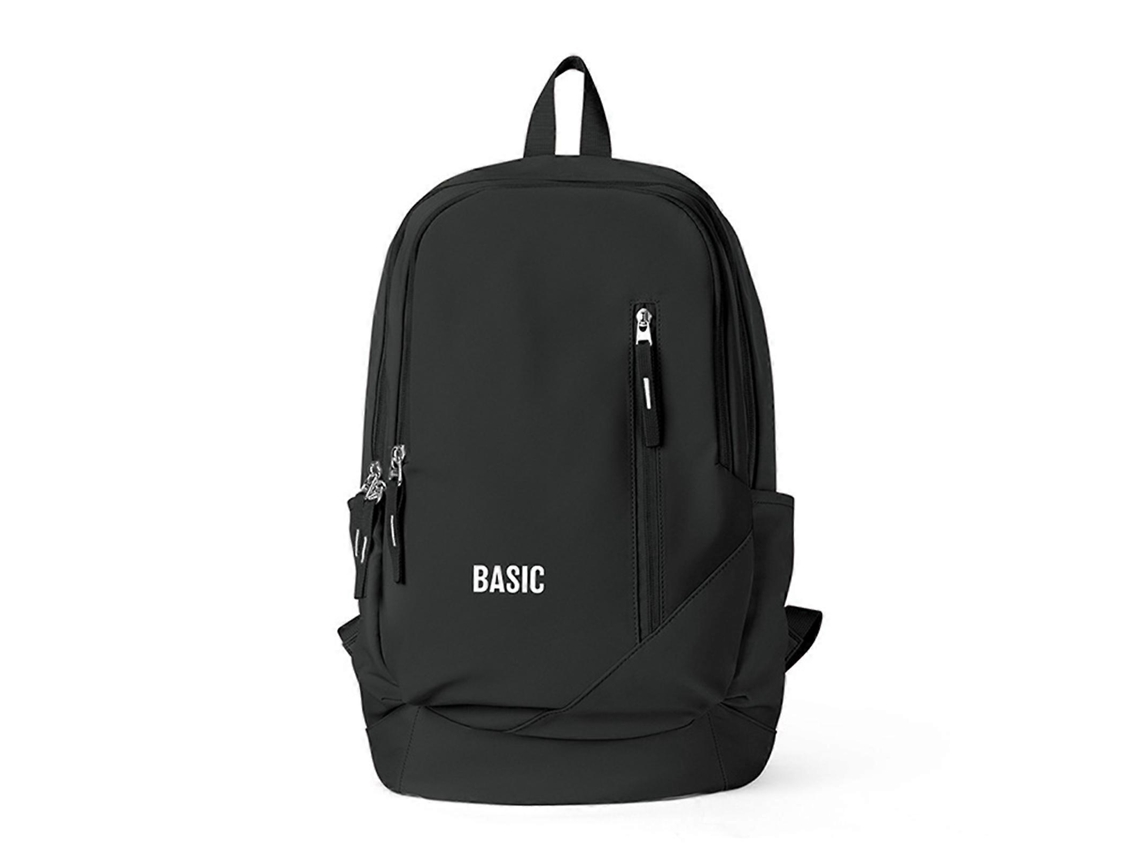 Mochila escolar japonesa moderna y atractiva, de gran capacidad, fabricada en nylon, ideal para adolescentes. Negra.