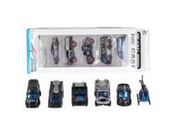 6pcs Modelos De Coches De Aleación Para Niños Juguetes Simulados De Coche Y Helicóptero Regalo Bonito