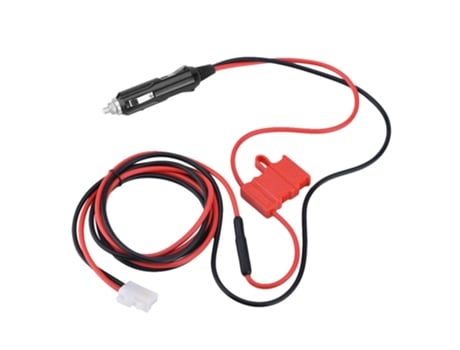 Cable de alimentación de 12 V CC Cable de encendedor de cigarrillos Puente de fusible doble Compatible con Kenwood Icom Yaesu Radio móvil