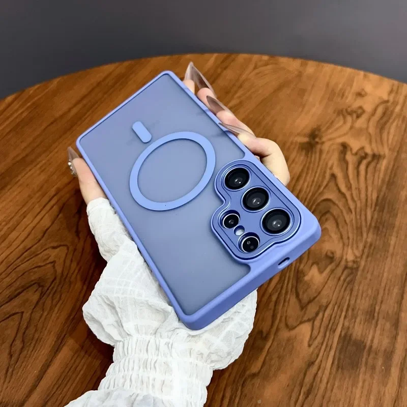 (galaxy S25 Azul Ultraligero) Compatible Con Fundas Protectoras De Samsung, Admite Carga Inalámbrica Magnética Magsafe.