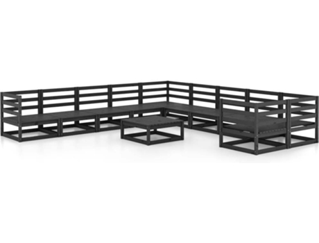 Conjunto 11 de muebles de jardín VIDAXL madera maciza de pino