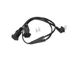 Cable De Extensión Divisor En Y Nema 1-15p Macho A 2 Hembras 1-15r, 0,64 M, 10 A, 18 Awg
