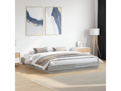 Estructura De Cama Madera De Ingeniería Gris Sonoma 180x200 Cm