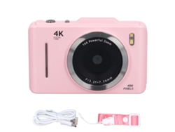 Cámara Digital Retro Ccd De Alta Definición 48mp 4k Cámara Digital Fina A Prueba De Vibración Belleza Zoom Inteligente Cámara Deportiva Rosada