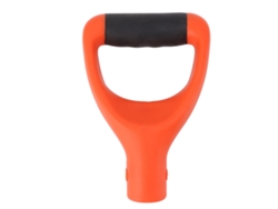 Pala multifuncional de 1,25" con mango en D, diseño ergonómico y resistente, para herramientas de excavación y rastrillo, color naranja