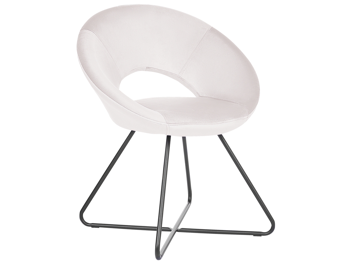 Asiento de diseño BELIANI Rachel de Terciopelo Blanco 65x57x77