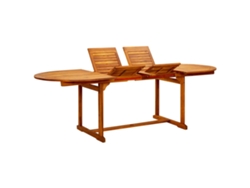 Mesa de comedor de jardín de acacia maciza, 100 x 75 cm, DKD, decoración del hogar (160 x 240 cm)