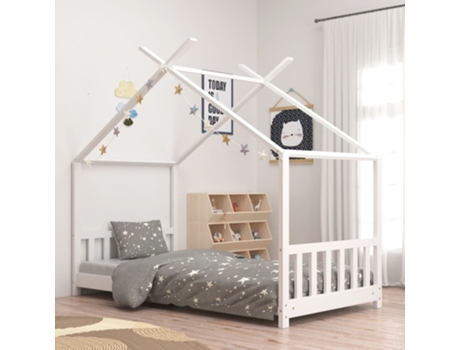MAISON EXCLUSIVE - Estructura de cama infantil madera maciza pino blanco 70x140 cm