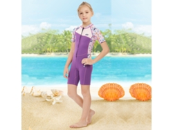 Traje De Neopreno Para Niñas 2.5mm Shorty Con Cremallera Delantera Para Deportes Acuáticos Snorkel Surf Natación