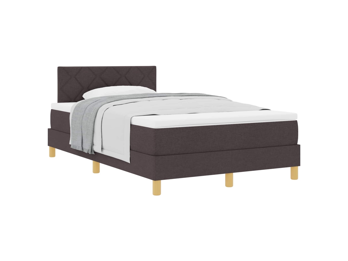 Maison Exclusive - Cama Tipo Box Spring Con Cojín Marrón Oscuro 120 X 200 Cm Tela