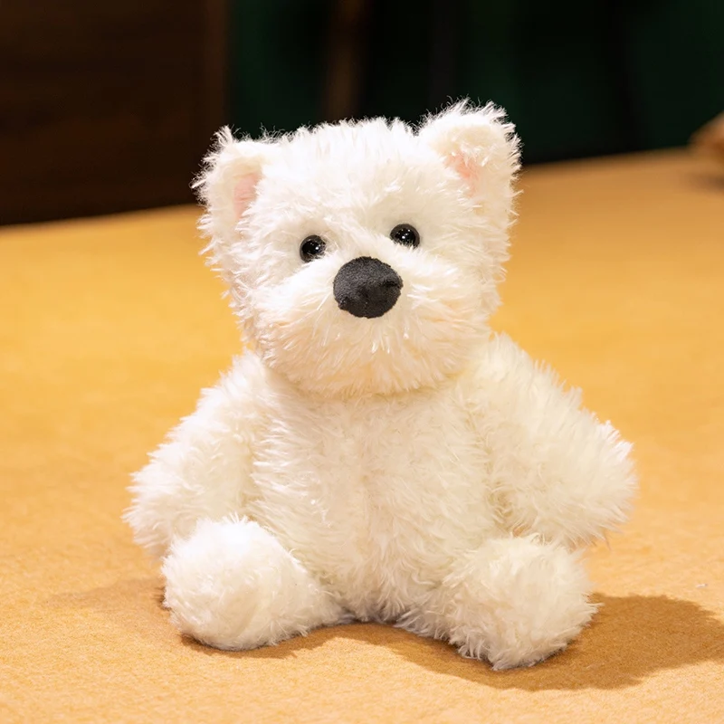 (blanco, 45 Cm) Muñeco De Peluche Adorable De West Highland White Terrier, Almohada Suave Y Mullida