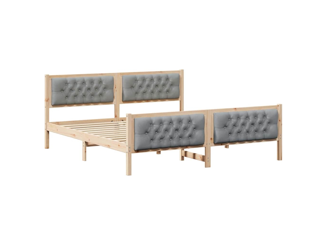 Maison Exclusive - Estructura De Cama Con Cabecera Gris Claro 180 X 200 Cm