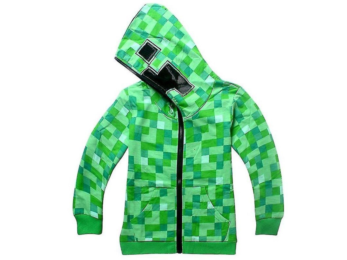 2026-chaqueta Con Capucha Minecraft Creeper Para Niños Niñas Zip Up Sudadera Niños 4-14 Años
