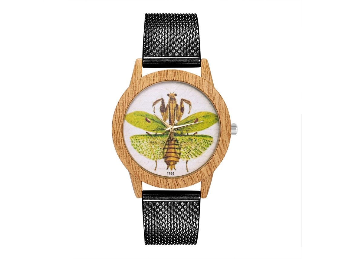 Reloj De Pulsera Analógico De Cuarzo Con Dial Redondo Para Mujer Y Hombre (negro)