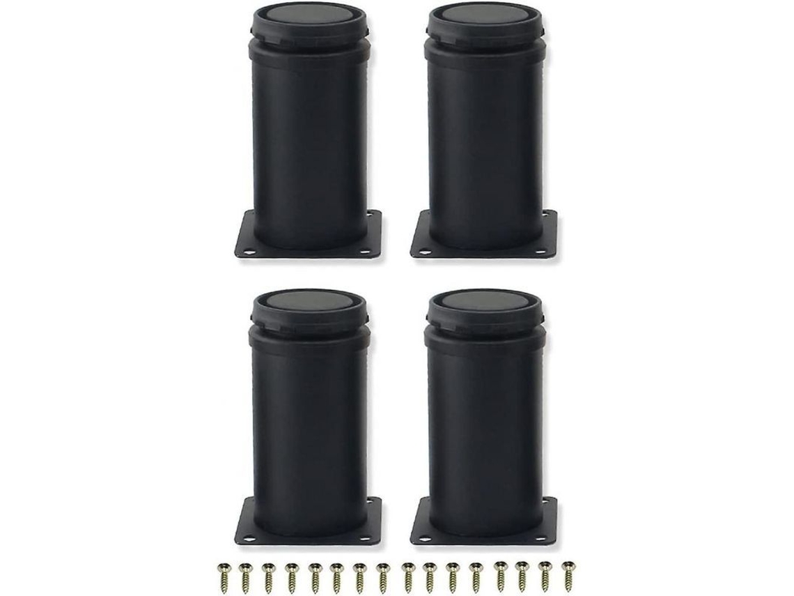Patas ajustables para muebles, acero inoxidable, 20 cm, 4 unidades, sin marca.