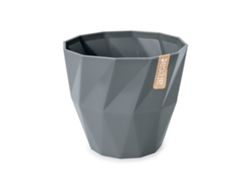 ARECA Quartz - Maceta Redonda Decorativa 17 cm con Textura Gris