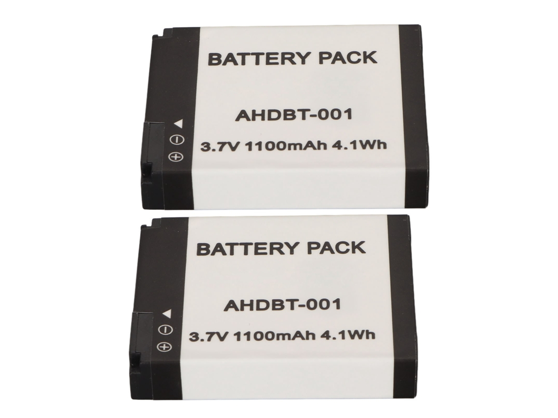 Bateria Recarregável Ahdbt 001 3.7v 1100mah Para Câmera De Ação Esportiva 2pcs