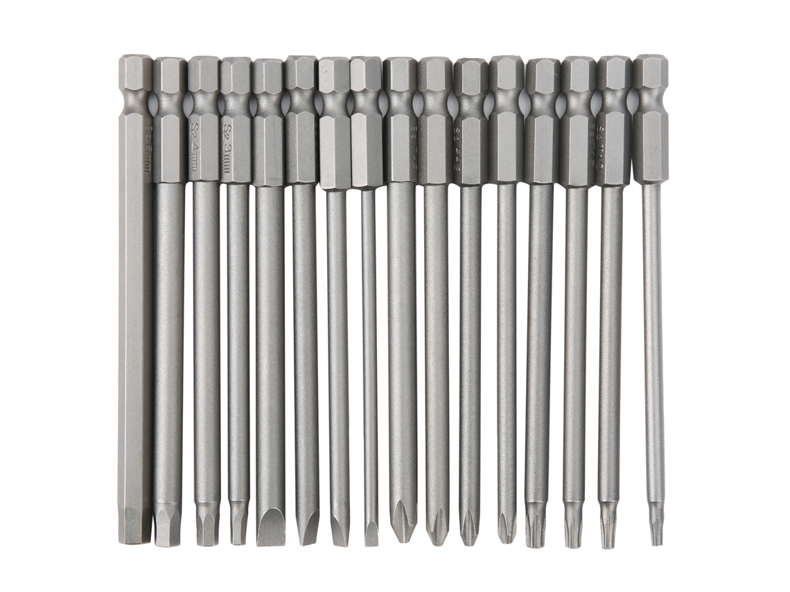 Conjunto De 16 Bits De Parafusadeira 100mm Hex Cross Slotted Pentalobe Acessórios De Ferramenta