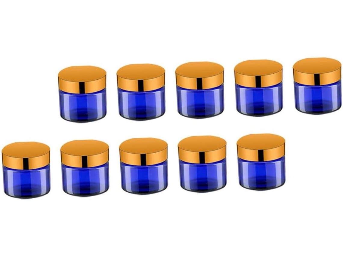 12 Pièces Frasco De Crème Azul Verre Pot Cosmétiques Pour Échantillons Savon Et Corporelle