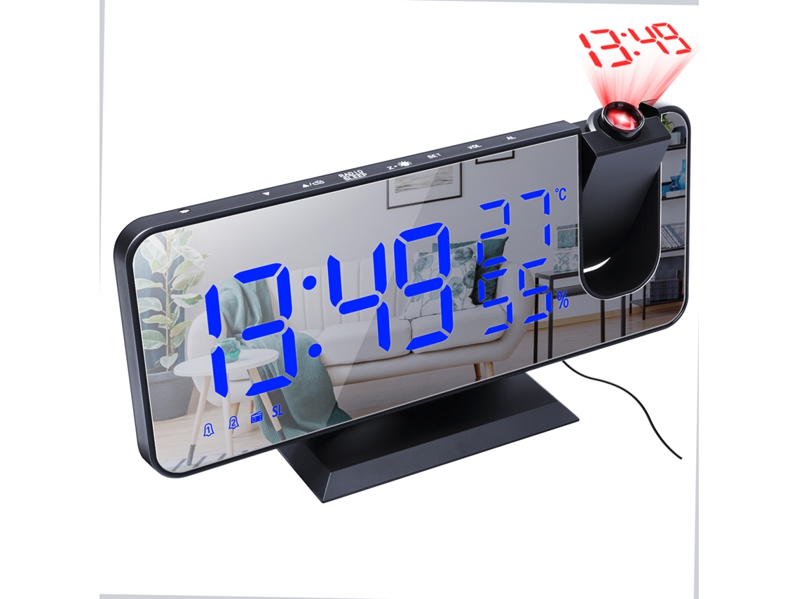 2026 Store-reloj Despertador Proyección Digital Con Temperatura Humedad Radio Fm Cargador Usb Para Dormitorio Oficina