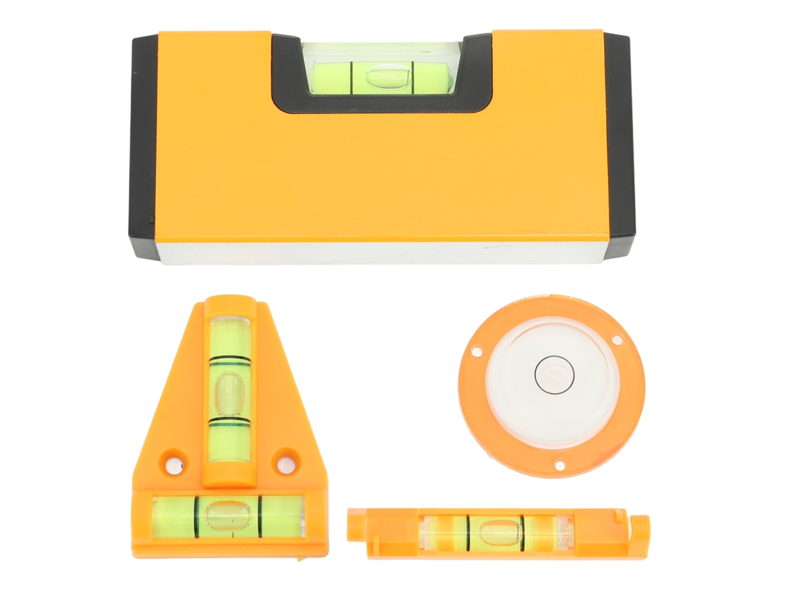 Kit de nivel de burbuja magnético con escuadra en T para caravanas y camping.
