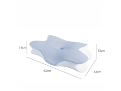 Almohada Para El Cuello Ergonómica De Seda Helada Transpirable Con Espuma Viscoelástica Para Dormir (azul) Cuich