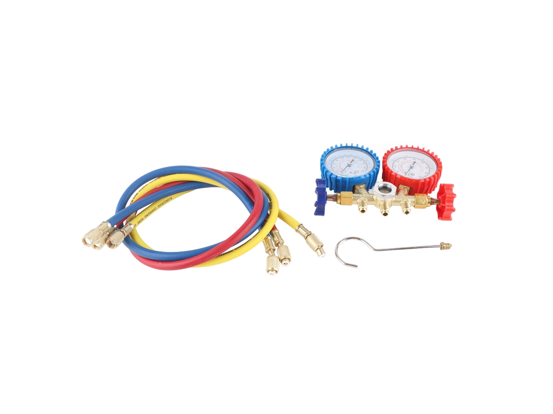 Conjunto De Manómetro Múltiple Ca R134a Kit De Refrigeración Hvac Resistente A La Corrosión Con 3 Tubos