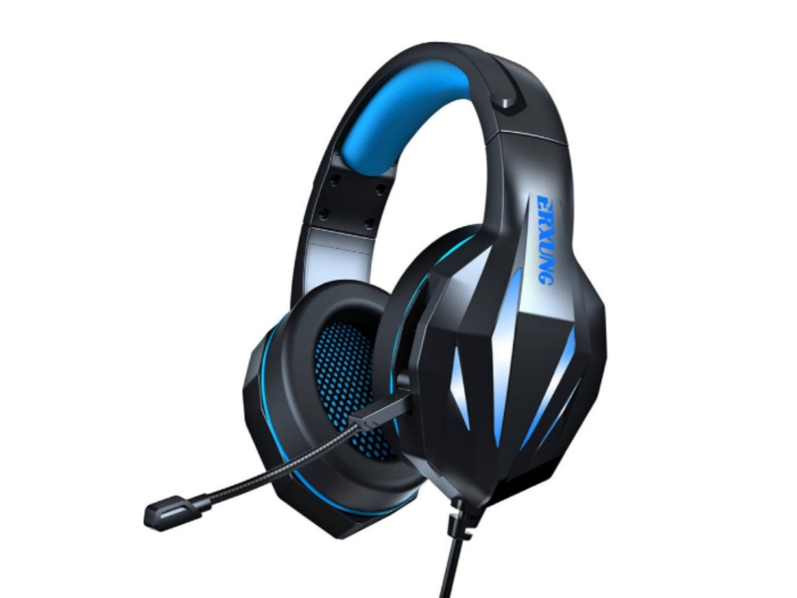 Auriculares YDCY con cable para juegos Awn2 Micrófono en la oreja Azul