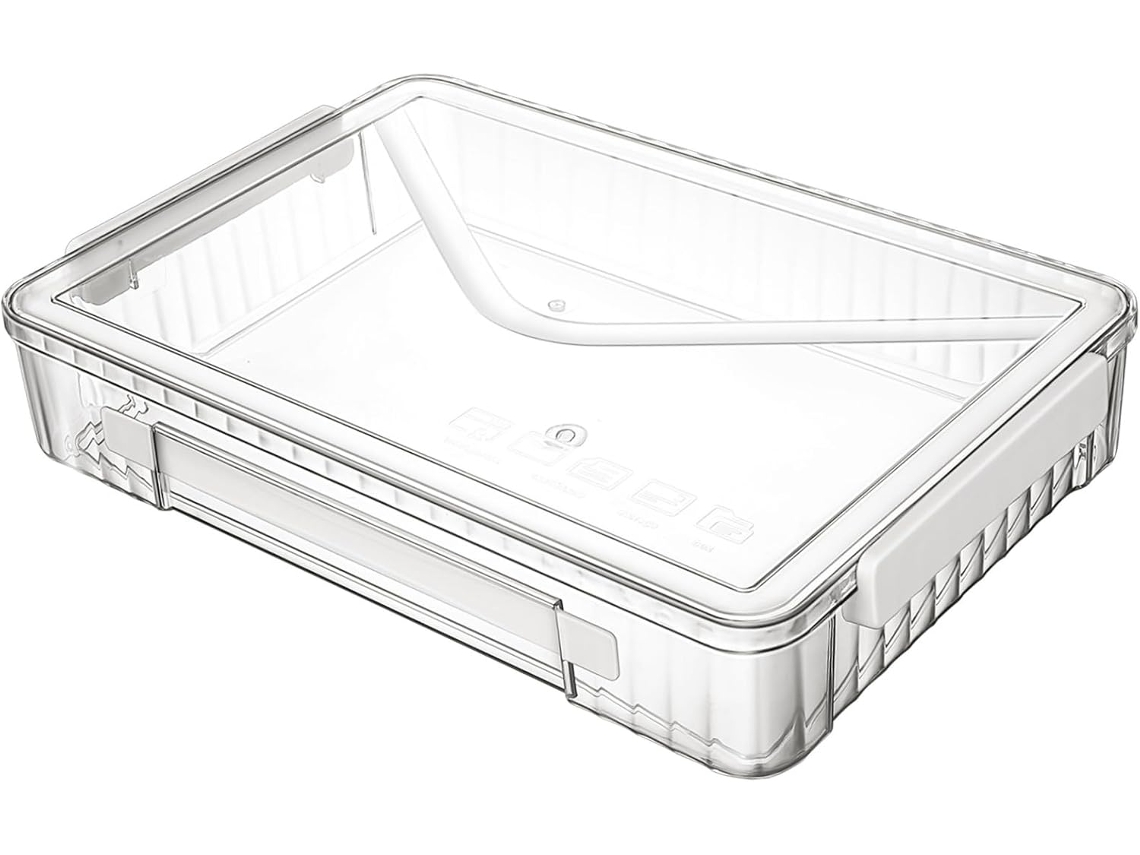 Caja De Almacenamiento De Plástico Apilable Con Asa Para Oficina, Hogar, Escuela Y Revistas.