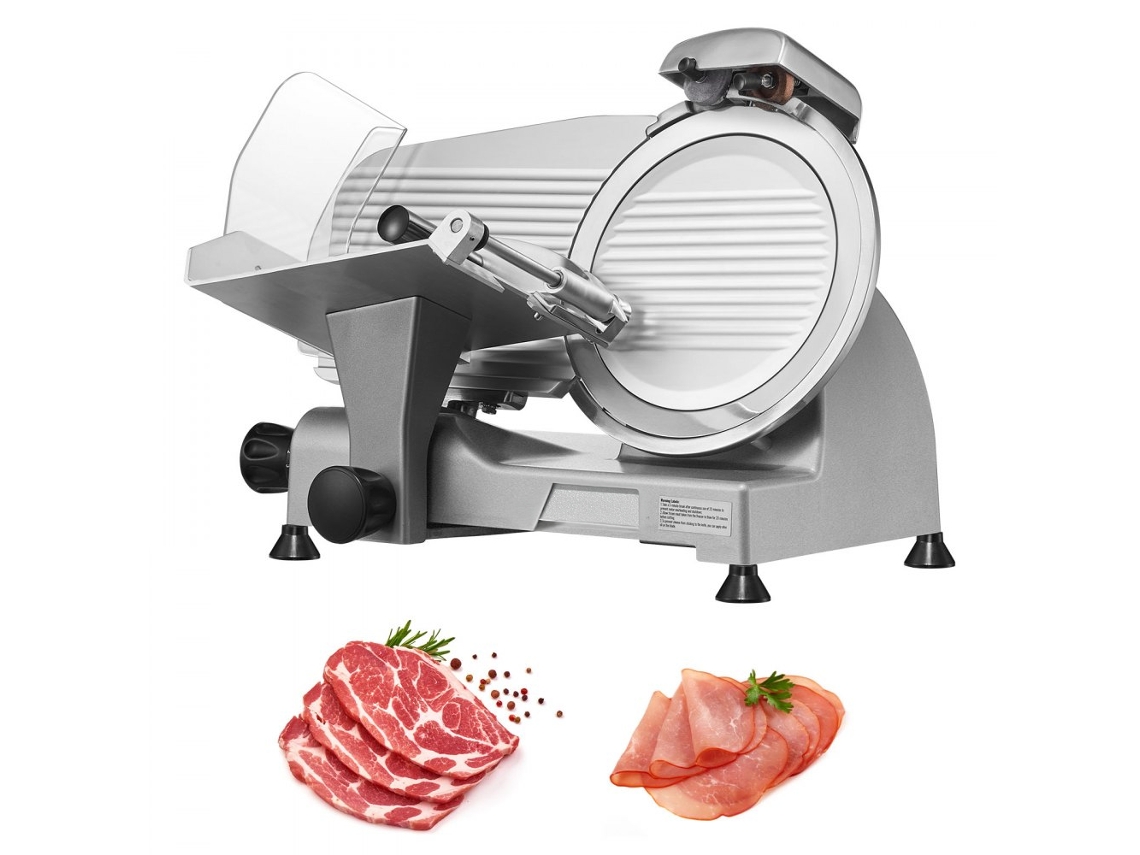 Cortadora Eléctrica Profesional 340w con Disco de Acero Inoxidable de 25cm para Carne, Queso y Jamón Tekmaquinas