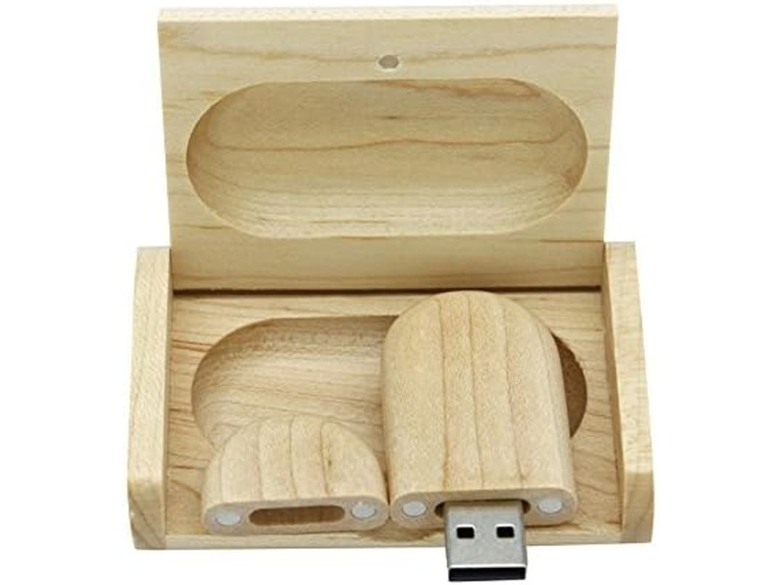 Memoria Usb 2.0 De Madera De Arce Con Estuche De Madera, Memoria Usb (2.0/8 Gb)