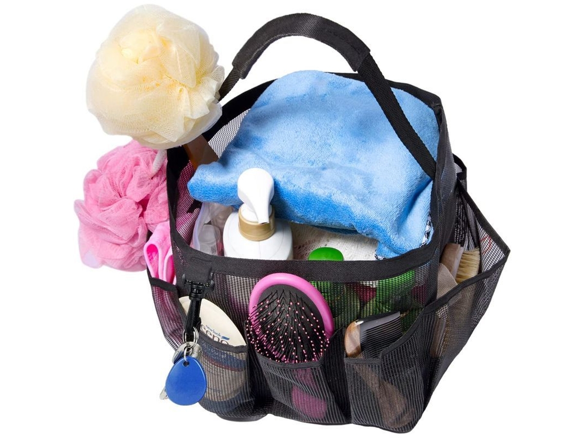 Cesta De Malla Para Baño, Ideal Para Residencias Universitarias, Con 8 Bolsillos Y Bolsa Para Toallas Portátil.