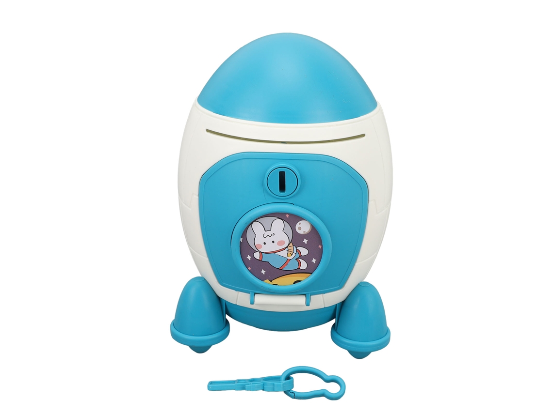 2026-banco De Dinero Infantil Con Llave Espacio Cartoon Grande Capacidad Monedero Para Niños Niñas Azul