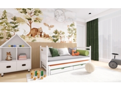 Cama Infantil FURNLUX Daniel (Blanco, Madera Maciza - 98X208X85 Cm / 90X200 Cm)