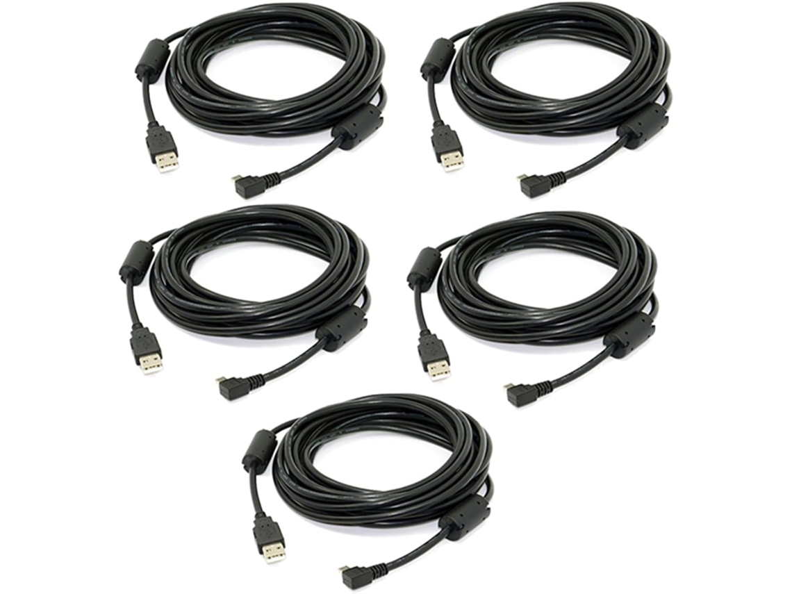 Cables De Datos Mini Usb Tipo B De 5 Pines Macho Rectos En Ángulo De 90 Grados A 2.0 Con Núcleo De Ferrita