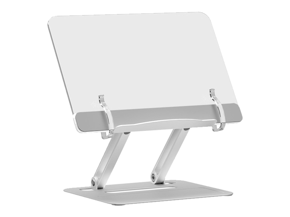 Soporte Multifuncional Ajustable De Aluminio Para Libros, Compatible Con Tabletas Y Portátiles - Plateado