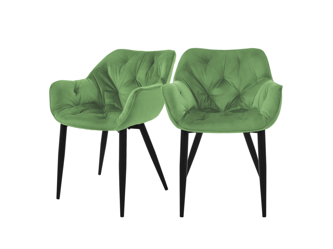 Conjunto de 2 Cadeiras de Jantar em Veludo com Pernas de Metal Incluindo Material de Montagem ML-DESIGN