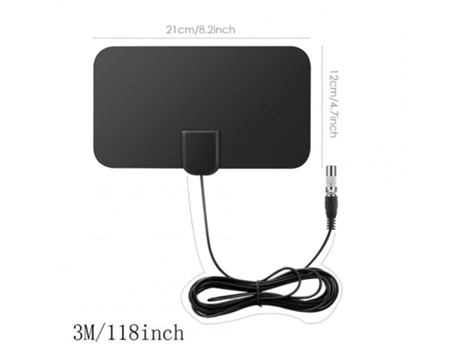 Mini HD Digital Hdtv Antenna con adaptador Dvb-t2 Antena receptora para EU US Black